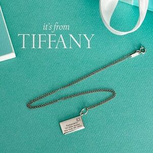 Tiffany & Co. Envelope w/ Diamond Pendant Necklace
